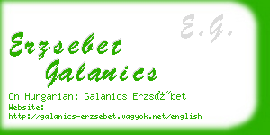 erzsebet galanics business card